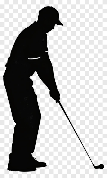 Silhouette Of A Golfer Preparing To Swing PNG