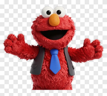 Elmo With Backpack And Blue Tie PNG