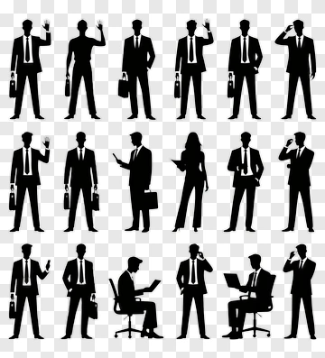 Businessmen And Businesswomen Silhouettes PNG