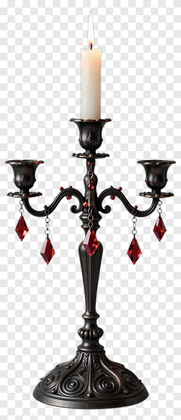 Elegant Candle Holder With Crystal Accents PNG