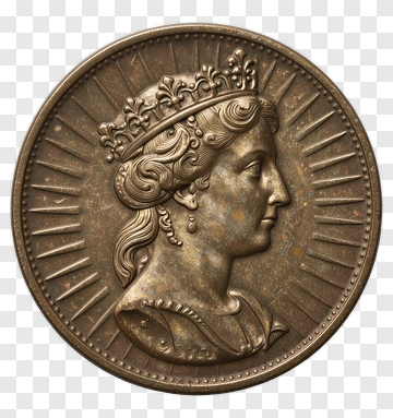 Portrait Coin With Crown PNG