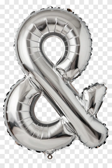 Silver Ampersand Balloon PNG