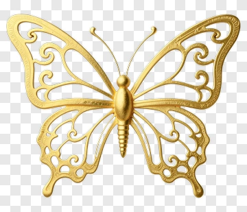 Gold Butterfly Ornament PNG