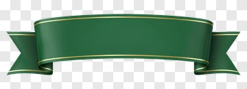 Green Ribbon With Gold Trim PNG