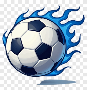 Soccer Ball With Blue Flame PNG