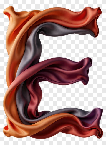 3D Letter E Made Of Fabric PNG