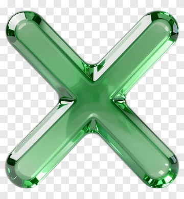 Green Glass Letter X PNG
