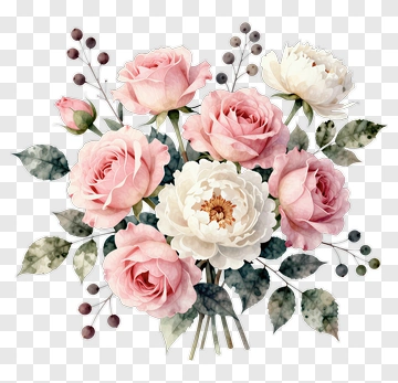 Pink And White Flower Bouquet PNG