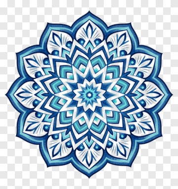 Blue And White Mandala PNG