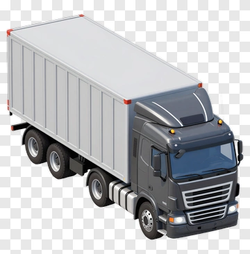 Gray Cargo Truck PNG