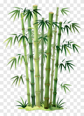 Bamboo Plant Illustration PNG