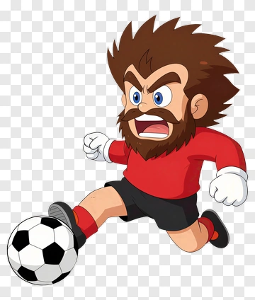 Cartoon Soccer Player In Action PNG