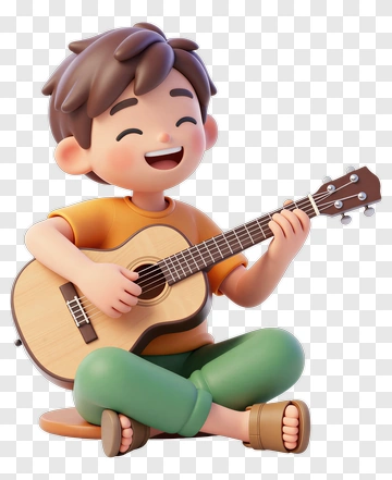 Child Playing Guitar PNG