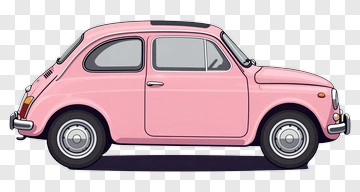 Pink Classic Mini Car PNG