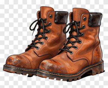 Pair Of Brown Military Boots PNG