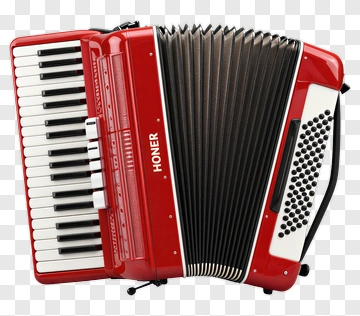 Red Accordion With White And Black Keys PNG