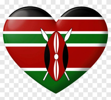Heart Shaped Kenya Flag PNG
