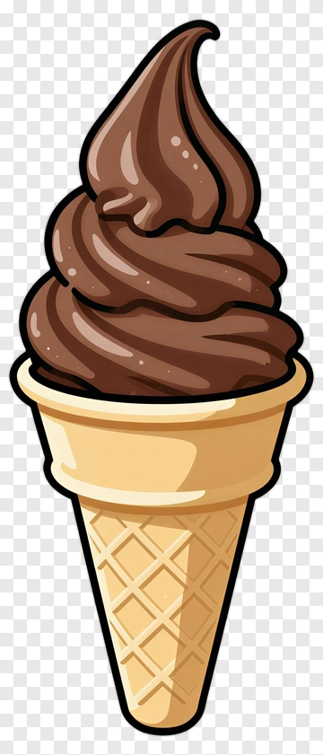 Chocolate Ice Cream In Cone PNG