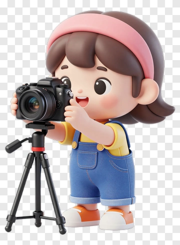 Child Holding Camera PNG