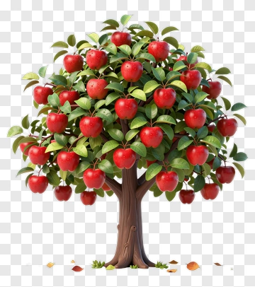 Apple Tree With Red Fruits PNG