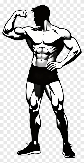 Bodybuilder Flexing Muscles PNG