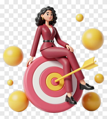 Woman Sitting On Target With Arrow PNG