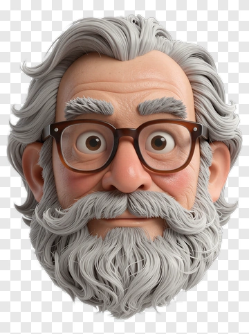 Old Man With Glasses And Beard PNG