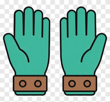 Pair Of Green Gloves With Brown Cuffs PNG
