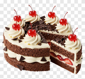 Chocolate Cake With Cherries And Strawberries PNG