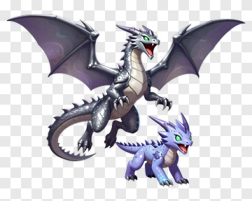 Two Dragons In Cartoon Style PNG