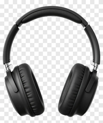 Black Over-Ear Headphones PNG