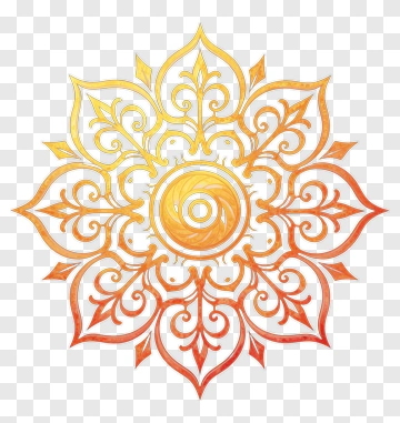 Golden Orange Mandala PNG