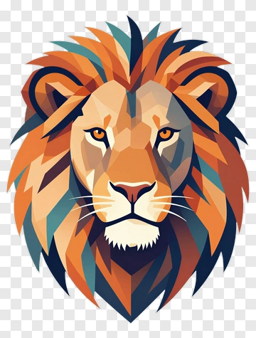 Lion Head Portrait PNG