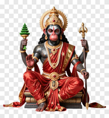 Hanuman Divine Monkey Statue PNG