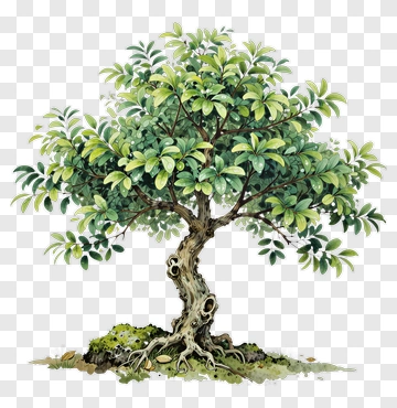Bonsai Tree With Lush Green Leaves PNG