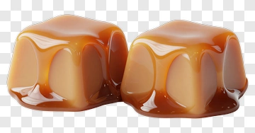 Two Glossy Caramel Sugar Cubes PNG