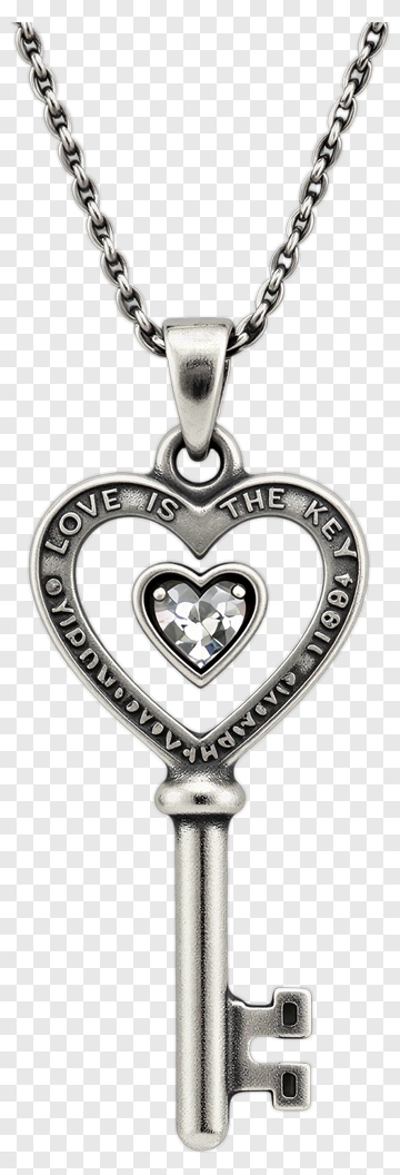 Heart Key Pendant With Diamond PNG