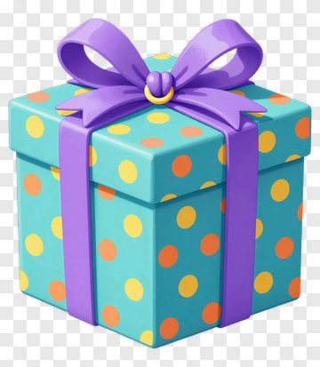 Gift Box With Purple Bow PNG