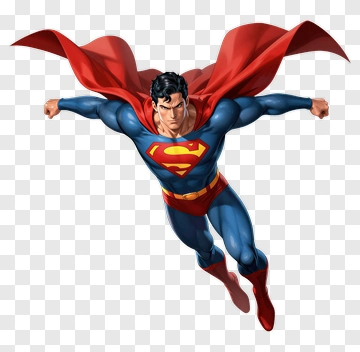 Superman Flying In Blue And Red Costume PNG
