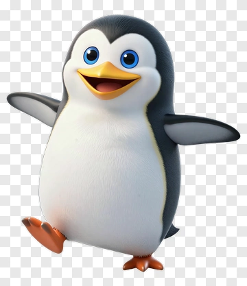 Happy Cartoon Penguin PNG