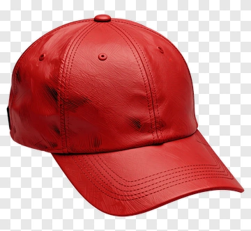 Red Leather Baseball Cap PNG