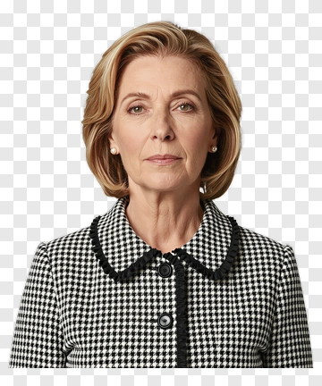 Woman In Checkered Coat PNG