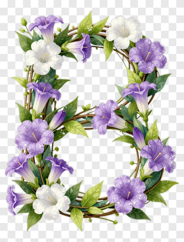 Floral Letter Wreath PNG