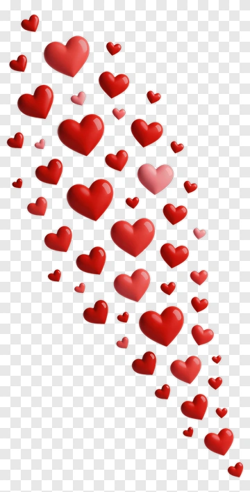 Red And Pink Hearts Falling PNG