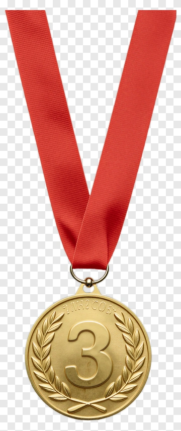 Bronze Medal With Number Three PNG