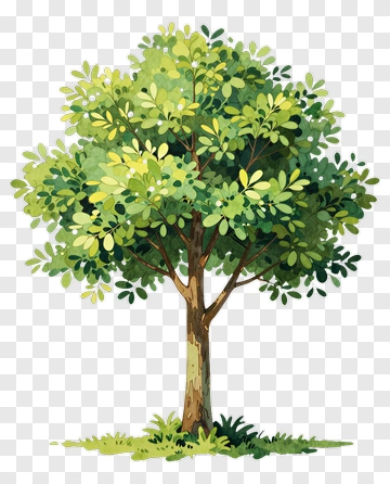 Watercolor Tree With Foliage PNG