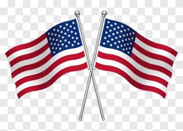 Two American Flags Crossed PNG