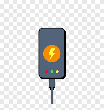 Phone Charging With Lightning Bolt PNG
