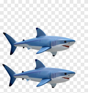 Two Cartoon Sharks PNG