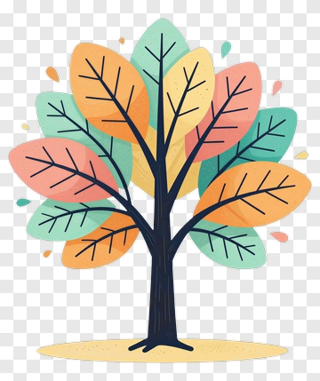 Colorful Tree With Autumn Leaves PNG